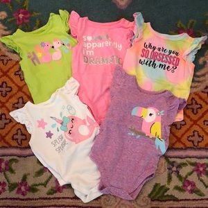 Bundle of 5 Garanimals Baby girl Onesies